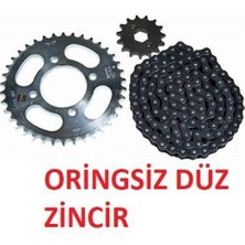 Super Moto  Bajaj Discover 150 F- 150 S Zincir Dişli Seti Kaliteli (Oringsiz Düz Siyah Zincir)