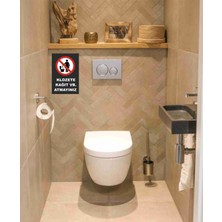 Zafrak Reklam Klozete Kağıt Vb. Atmayınız Tabela Levha 10 x 15 cm Pvc Küçük Boy