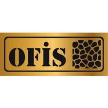 Güneş Lazer Dekoratif Ofis Yazılı Gold Aynalı Pleksi Yönlendirme Levhası