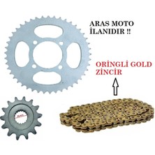 Super Moto  Rks 150 Oringli Zincir Dişli Seti Zincir Oringli Gold Sarı