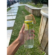 Borosilikat Bambu Kapaklı 500 ml Cam Matara Termos