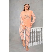 Büyük Beden Peluş Polar Pijama Takımı- Kışlık Büyük Beden Kadın Pijama