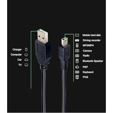 Saminatronik Mini USB To USB Data Şarj Kablosu 1,5mt Siyah