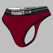 Yohannes Club Kadın, Lastik Kemerli Tanga Külot, 4'lü, Pudra, Bordo, Lacivert, Siyah