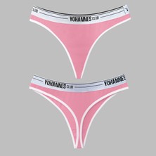 Yohannes Club Kadın, Lastik Kemerli Tanga Külot, 4'lü, Pudra, Bordo, Lacivert, Siyah