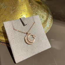 Milamore Jewelry 925 Ayar Gümüş Ay Yıldız Kolye