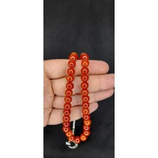 Anemore Collection Çubuk Kehribar Tesbih Açık Kehribar Küre Kesim T-389