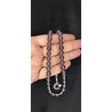 Anemore Collection Ateş Kehribar Tesbih Eflatun Renk Küre Kesim T-391