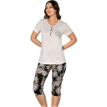 Yazlık Kısa Kol Kadın Kapri Pijama Takımı
