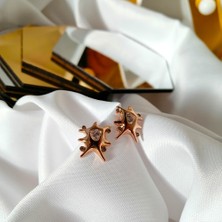 Kilig Jewelry Kadın Vip Çelik Gold Taş Detay Küpe 16MM