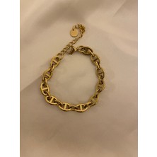 Anetta Jewelry Altın Renk Iç Içe Halka Çelik Bileklik Çelik takı kadın