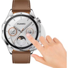 Sneezy Huawei Watch Gt4 46MM Uyumlu Kolay Takılabilir Takma Aparatlı Temperli Cam Ekran Koruyucu