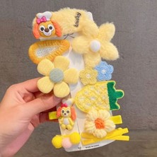 8 Adet Setkarikatür Hairclip Peluşçocuk  Şaç Aksesuarları  Sevimli Kız Çicek Tokalar Yan Kore  Aksesuarları