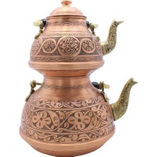 Tekno Trust Gaziantep El Işlemeli Eskitme Bakır Çaydanlık Antik Bakır Renk Özel Tasarım