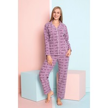 Kadın Kışlık Welsoft Peluş Polar  Düğmeli Pijama Takımı