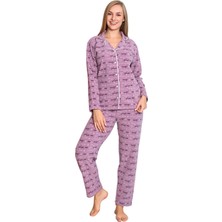 Kadın Kışlık Welsoft Peluş Polar  Düğmeli Pijama Takımı