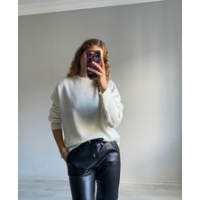 Nice Boutique Oversize Yumoş Bisiklet Yaka Kadın Kazak