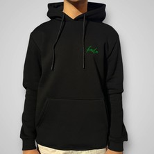 Yeşil Kaila Logolu Kapüşonlu Oversize Sweatshirt - Hoodie