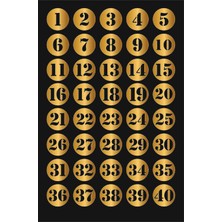 Güneş Lazer Yuvarlak Masa Numarası Dolap Numarası 1-40 Arası Gold Aynalı Pleksi