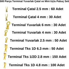 Stronger 500 Parça Terminal Yuvarlak Çatal ve Mini Uçlu Pabuç Seti