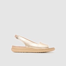 Togo Kadın Comfort Sandalet Gerçek Deri Gold Renk Günlük Kullanım İçin 36 Numara