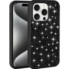 Wowcase Apple iPhone 15 Pro Kılıf Parlak Taşlı Tasarım Zore Pırlanta Kapak-Gri