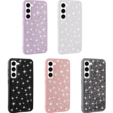 Wowcase Galaxy S23 Kılıf Parlak Taşlı Tasarım Zore Pırlanta Kapak-Siyah