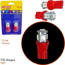 Carub 12V T10 Ampul 5 Led Smd Kırmızı Br0400237