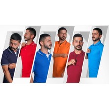 Altın Yaşam Polo Yaka Penye  Çizgili - Turkuaz - Xl