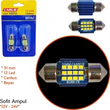 Carub 12V-24V Sofit Ampul 31Mm 12 Led Canbus Metal Beyaz Br0402244