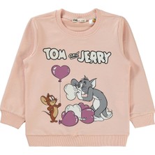 Tom And Jerry Kız Çocuk Sweatshirt 2-5 Yaş Açık Pudra