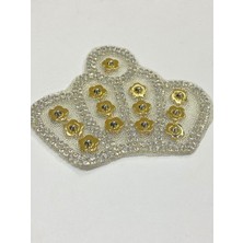 Karan Tuhafiye Taç Arma / Inci Boncuklu Arma / Ütü ile Yapışan / Ütü Transferli Yapıştırmalı Taç Arma