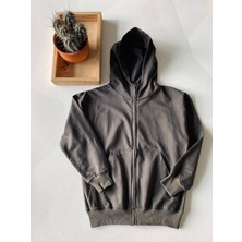 RG Brand Genç Kız / Erkek Pamuklu, Kapüşonlu, Fermuarlı Sweatshirt - Hırka_RG3285