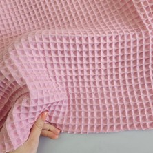 Kaf Kumaş Büyük Kareli Waffle Bornozluk Kumaş |  Pamuk | Bw-23 Pembe