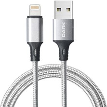 Dark DK-CB-LT100BR USB To Lightning 1mt Örgülü  Quick Charge  Destekli Şarj ve Data Kablosu