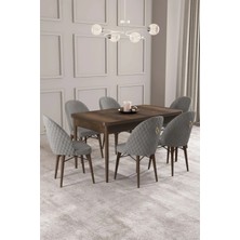 Sar Pakete Milano Serisi, Barok 80X132 Açılabilir Mdf Mutfak Masası Takımı 6 Adet Sandalye