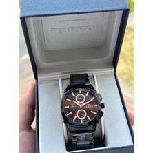 Ferro Çelik Kordon Iç Fonksiyonlar Aktif Takvimli 30 mt Su Geçirmez Erkek Kol Saati EFM40126-BG