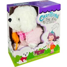 NillyToys Peluş Tasmalı Yürüyen Pembe Fiyonklu Köpek