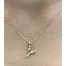 HAKAN GÜLER KUYUMCULUK  14 Ayar Altın 3 Boyutlu Y Harfi