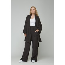 Müslin %100 Pamuk Kimono & Pantolon 2 Li Takım
