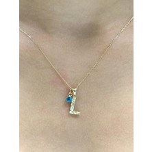 HAKAN GÜLER KUYUMCULUK 14 Ayar Altın Nazar Boncuklu L Harfli Zincir