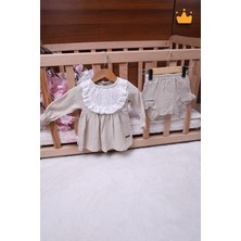 Babyhola Kız Bebek Çocuk Müslin Önlüklü Şortlu Elbise 22410