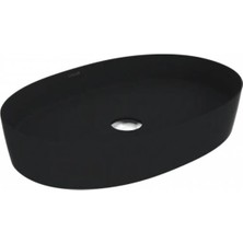 Creavit Loop Oval Ince Masaüstü Setüstü Çanak Lavabo Mat Siyah Ø60 cm LP160
