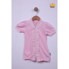 Baby Hola %100 Pamuk Kız Bebek Güpürlü Kısa Tulum 1444