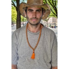 Pozitif Doğal Taş Rudrakşa 54 Taneli Yarım Mala Unisex Kolye Tesbih Hindistan Rudraksha 101YM