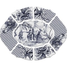 Baci Milano Versailles 7 Parça Melamin Meze Kasesi 60X50 cm Mavi