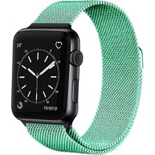 KCR Apple Watch Uyumlu 38-40-41MM Uyumlu Hasır Örgü Metal Milano Kordon Kcr