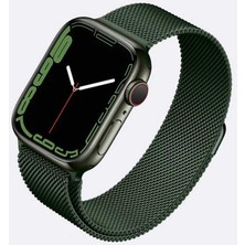 KCR Apple Watch Uyumlu 38-40-41MM Uyumlu Hasır Örgü Metal Milano Kordon Kcr