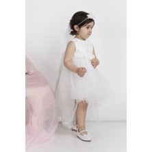 Minimony 6-24 Ay Kolsuz Tül Kuyruklu Kız Bebek Çocuk Elbise 1001 Bayramlık Abiye Gelinlik