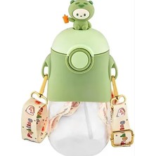 Figürlü Pipetli Taşıma Askılı Çocuk Matarası Suluk Okul Suluğu 500 ml